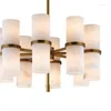 Подвесные лампы северная медная мрамор современный дизайн личности вилла простая европейское стиль гостевая столовая