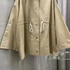 Women's Trench Coats 2023 Women Fashion High Quality Long Sleeve Lapel Hooded Drawstring Waist Parker Short Coat 0901