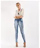 Kvinnors jeans Jeanswomens retro Slim Elastic Show Pencil Small Foot Denim Pants