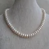 Gioielli di perle autentiche Collana di perle d'acqua dolce reali di colore bianco da 17 pollici 9 5-10 5mm Gioielli da donna di grandi dimensioni235j