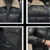 Parkas pour hommes hiver brillant hommes doudoune outillage style revers épaissir chaud manteau décontracté noir gris mode coréenne lâche hommes vêtements d'extérieur courts J231107