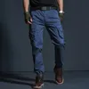 Męskie spodnie Wysokiej jakości Khaki Casual Spodnie mężczyźni Wojskowe Joggery Kamuflażowe spodnie ładunkowe Mosty Multi-Pieszen