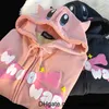 Bluzy damskie bluzy Devil Horn Japońskie Y2K Print Anime Hoodies Zip Up Kurtka Kawaii Cartoon Zip Up Oversize Bluza Streetwear Studenci Zamachy 0407H23