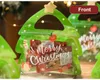 Sacchetti regalo di Natale con manici Custodia in plastica con cerniera Stand Up Borsa per caramelle unica di buon Natale con finestra frontale trasparente per feste Fa