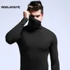 Sous-vêtements thermiques pour hommes coton élastique hommes hiver col roulé hauts vêtements masculins t-shirt XXXL grande taille homme Long Slve maillot de corps hommes