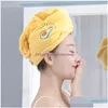 Towel Women Girls Magic Microfiber Shower Cap Bath Hats For Dry Hair Caps Quick Drying Soft Lady Turban Head Drop Delivery Dhibm