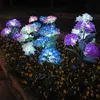 Rasenlampen im Freien Solar-LED-Leuchten Rose Hydrangea Solar Garden Lights Wasserdichte Sonnenlicht-Landschaftslampe für Patio Yard Rasen-Garten-Dekor P230406