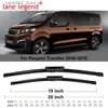 Limpadores de pára-brisa Lâmina de limpador de carro para Peugeot Traveller 26 "+ 19" 2016-2018 Lâminas de limpador de pára-brisa automotivo para lavagem de janelas Ajuste braço de baioneta Q231106