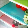 Mats Pads 4Pcs/Set New Refrigerator Waterproof Pad Antibacterial Antifoing Mildew Moisture Can Be Cut Washed Fridge Dhbw2