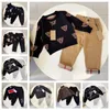 Children's designer sets spring and autumn men and women children's baby sweater sweater sweatpants casual fashion high-end brand sets foreign trade all match B06