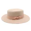 Bérets Panama chapeau été soleil chapeaux pour femmes homme plage paille Jazz casquettes ruban arc décontracté UV Protection femme visières Fedora
