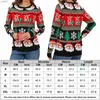 Maglioni da donna Maglione di Natale Donna Classico Pullover stampato a costine Girocollo casual Maglione caldo invernale Vestibilità ampia Cervo spesso Vestito quotidianoL231107