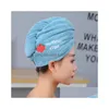 Towel Women Girls Magic Microfiber Shower Cap Bath Hats For Dry Hair Caps Quick Drying Soft Lady Turban Head Drop Delivery Dhibm