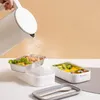 Bento Boxes Large capacity double layer stainless steel lunch box leak proof bento box tableware set microwave adult student food container 230407