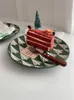 Plates Christmas Decoration 2023 American Vintage Tree Plate Ins Ceramic Embossed Western Steak Salad Pasta Desser