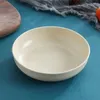 Plates Portable Snack Plate Wheat Straw Dishes Home Dim Sum Fruit Nuts Anti-Fall Disc Kitchen Tableware