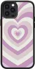 귀여운 전화 케이스 Y2K 보라색 사랑 하트 슬림 부드러운 보호 가능한 휴대 전화 케이스는 iPhone과 호환됩니다.