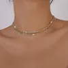 Chains Crystal Rhinestones Women Vintage Link Choker Necklace Neck Jewelry Clavicle Chain