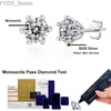 Stud NeeTim D Kleur 0,5 CT Moissanite Stud Oorbellen voor vrouwen Oorstekers 925 zilver Wit vergulde sieraden Pass Diamond Test YQ231107