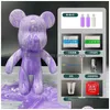 Bloki DIY Fluid Bear Scpture Ręcznie robiona zabawka rodzic-dziecko 23cm ITI malarstwo Bearbrick Doll Dift Dekora