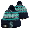 Mariners Beanies Seattle Bobble Hats Baseball Ball Caps 2023-24 Fashion Designer Bucket Hat Chunky Knit Faux Pom Beanie Christmas Sport Knit Hat A0