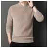 Men's Sweaters Latest Personality V-neck Premium Mink Wool Thickened Warm Jumper Winter All-in-one Fleece Slim-fit Sweater Bottoms