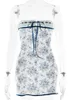 Robes décontractées Fantoye Floral Imprimé Vacances Femmes Robe Hors Épaule Bleu Métal Bouton Printemps Maigre Élégant À L'extérieur Femme Mini Robe 2023 230406