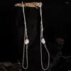 Boucles d'oreilles créoles véritable véritable marque bijoux E1240 perle baroque Premium français léger luxe Celi S925 argent branche texturé pour les femmes Hi