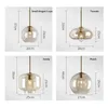 Nordic Modern Hanging Loft Glass Luster Pendant Light Industrial Decor Lights Fixtures E27/E26 For Kitchen Restaurant Lamp