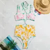 Femmes Patchwork Bikini Maillots De Bain D'été Plage Vêtements De Mode Imprimé Une Pièce Maillot De Bain Sexy Maillot De Bain pour Dame