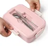 Bento Boxes TUUTH microwave lunch box straw tableware food storage container children's school office portable lunch box 230407