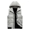 Gilet da uomo Gilet Giacche Uomo Giacca senza maniche Streetwear Gilet Hip Hop Cappotto di cotone Caldo piumino spesso con cappuccio imbottito in cotone