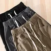 Calças masculinas outono simples veludo calças masculinas roupas casuais cor sólida cintura elástica macio rua corredores calças masculinas f7627 231107