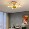 Chandeliers LightsLed Art Pendant Lamp Ceiling Fan With Bedroom Decor Invisible Dining Room Remote Control For Living