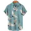 Herren Freizeithemden Vogel Kostüme Urlaub Vintage Kleidung für Herren 3D Hawaiian Blumenbluse Muster Hochwertiges Luxus Herrenhemd