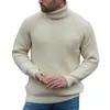 Pulls pour hommes Hommes Col roulé et pulls Beige Mode Pull tricoté Pull d'hiver Homme Vêtements décontractés MY988