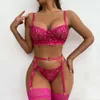 Set reggiseno e mutandine sexy Set biancheria intima di pizzo ricamato con paillettes Set di slip erotici Perizoma perizoma Lingerie Costumi porno