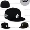 Męski baseball pełne zamknięte czapki litera zielona kolor Kolor La Men Women Grey Blue Brim Visor All Teams Sport 2023 World Fitted Hats Ed Series „Love Hustle