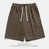 Shorts masculinos casuais calças de trabalho homens bezerro carta oversize all-match baggy perna larga calças alta rua hip hop na moda harajuku