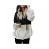 Women's Sweaters Woman Long Sleeved Loose Pullovers Casual Clothes Autumn Rope Spliced Double Fleece Fashion Hooded Sweater For Women