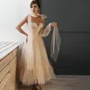 Robe De bal trapèze élégante en Tulle, tenue De soirée formelle, sans manches, longueur thé, 2024