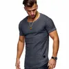 Herren T-Shirts Sommer Einfarbiges Design Gestreiftes T-Shirt mit Rüschenärmeln Schlanker Rundhalsausschnitt Lässig