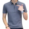Men s T Shirts BROWON 2023 summer casual polo shirt men short sleeve turn down collar slim fit sold color for plus size 230407