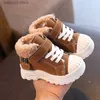 Botas Zapatos de felpa y algodón grueso de moda para niños y niñas Botas de nieve británicas Botas cortas antideslizantes y cálidas para bebés de 0 a 7 años T231107