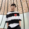 Mens Designer T Shirt Women tshirts Striped Loose Short Sleeve T-shirt Couple Tee