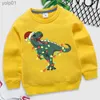 Erkek Hoodies Sweatshirts Çocuklar İçin Yeni Noel Sweatshirts Dinozor Dinozor Baskı Kız Çocuklar Çocukların Üstleri Uzun Sütlü Karikatür Geliyor Hoodies 2022L231107