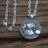 Catene 1 pz Vichingo Yin Yang Lupo Lupi Collana Pendente Gioielli Sole Luna Con Catena In Metallo Da 55 Cm