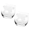 Tazas 2 PCS Copas de Martini Bebidas Tazas de vidrio Espresso K Gafas Contenedor claro Mapa Imprimir Taza Globo Cóctel