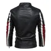 Herren Leder Kunstleder Herren Gelbe PU-Lederjacke Patchwork Bikerjacken Lässiger Reißverschlussmantel Männliche Motorradjacke Slim Fit Pelzgefütterter Oberbekleidungsmantel 231107