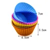 Moule à muffins en silicone, rond, cœur, étoile, rose, carré, 7CM, Mousse, gâteau, moule de cuisson, DIY